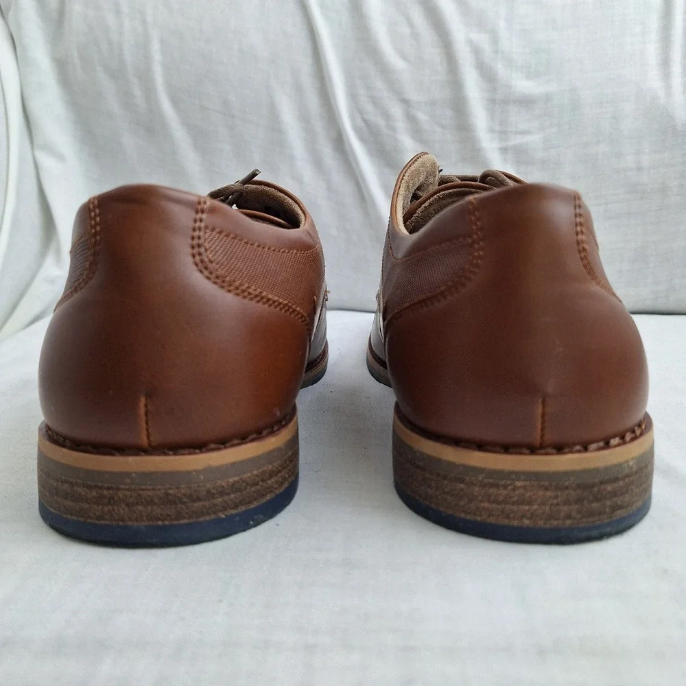 Shoes Synthetic Leather Freeman Brown 10.5W Cap Toe Oxford Layton Mens F220088